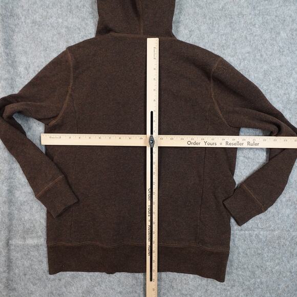 Ralph Lauren Sweater Girls Large Open Front Hooded Hoodie Cardigan Brown - Picture 6 of 9